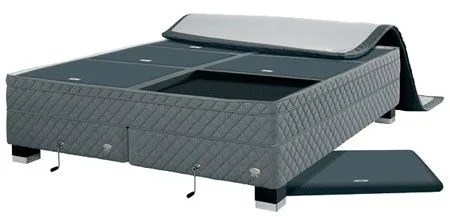 gray tufted duxiana bed