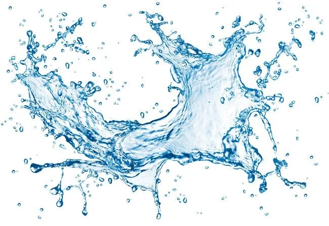 blue water splash isolated on white background