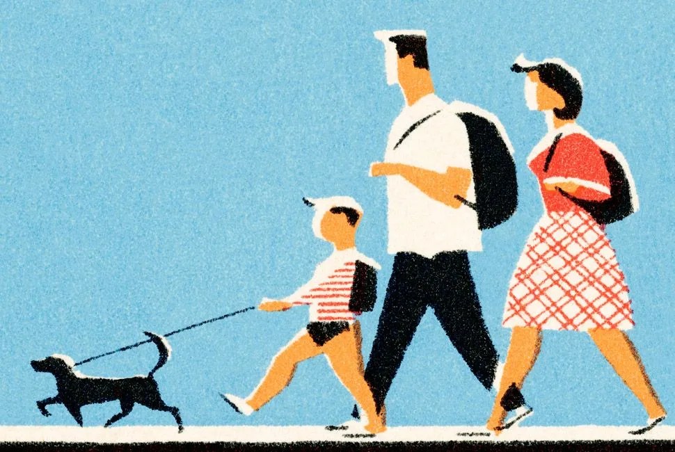 Family with dog