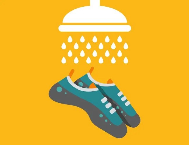 gear-patrol-break-in-climbing-shoes-shower