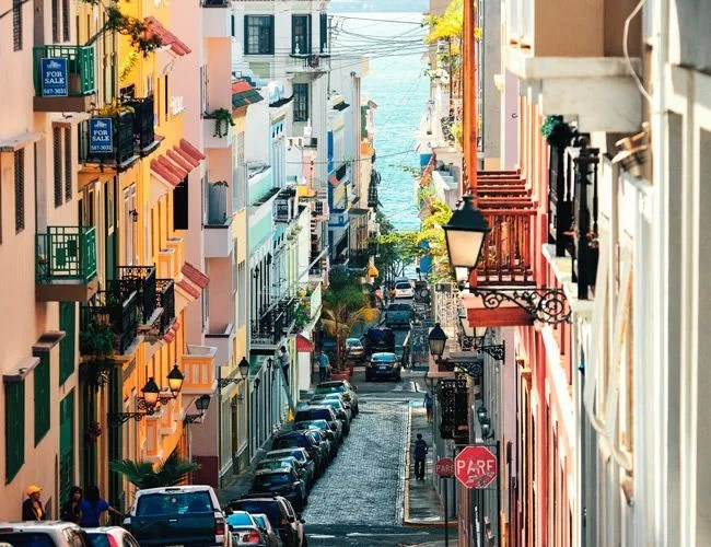 SAN JUAN, PUERTO RICO – JAN 7: Old street in downtown on January