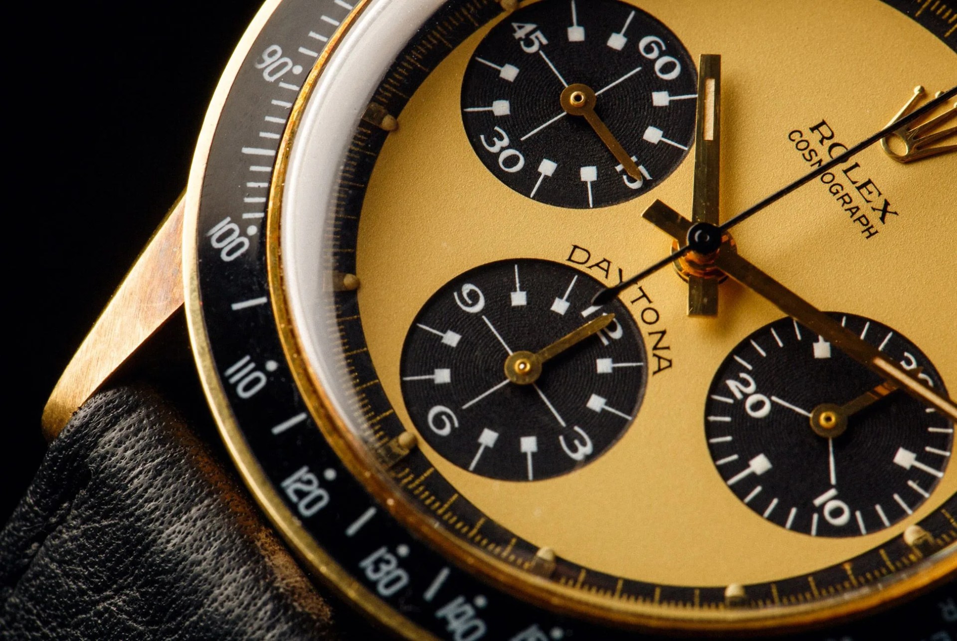 closeup of a rolex watch