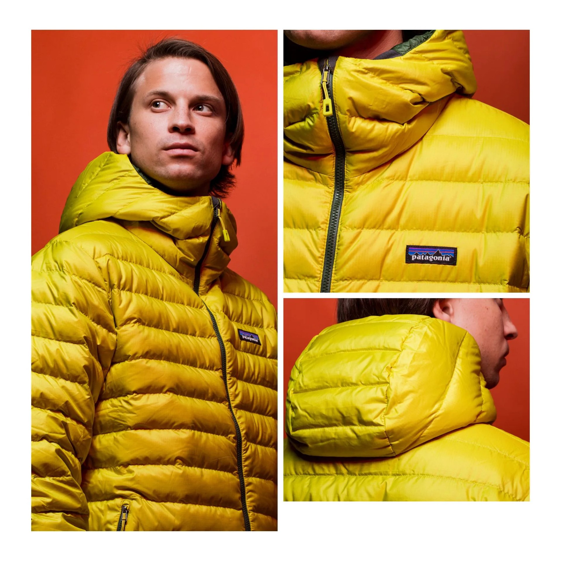 yellow down jacket