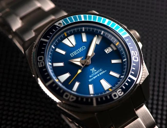 seiko samurai blue dive watch