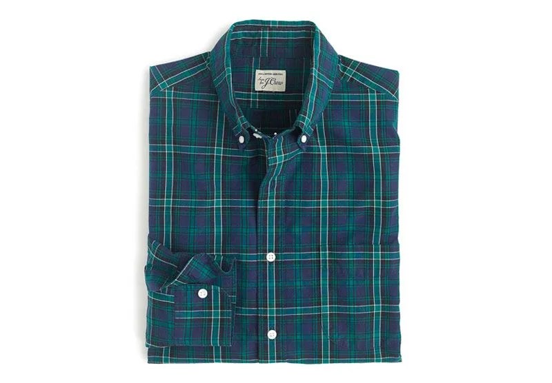 J-Crew-Stretch-Secret-Wash-Shirts-gear-patrol-Green-Plaid