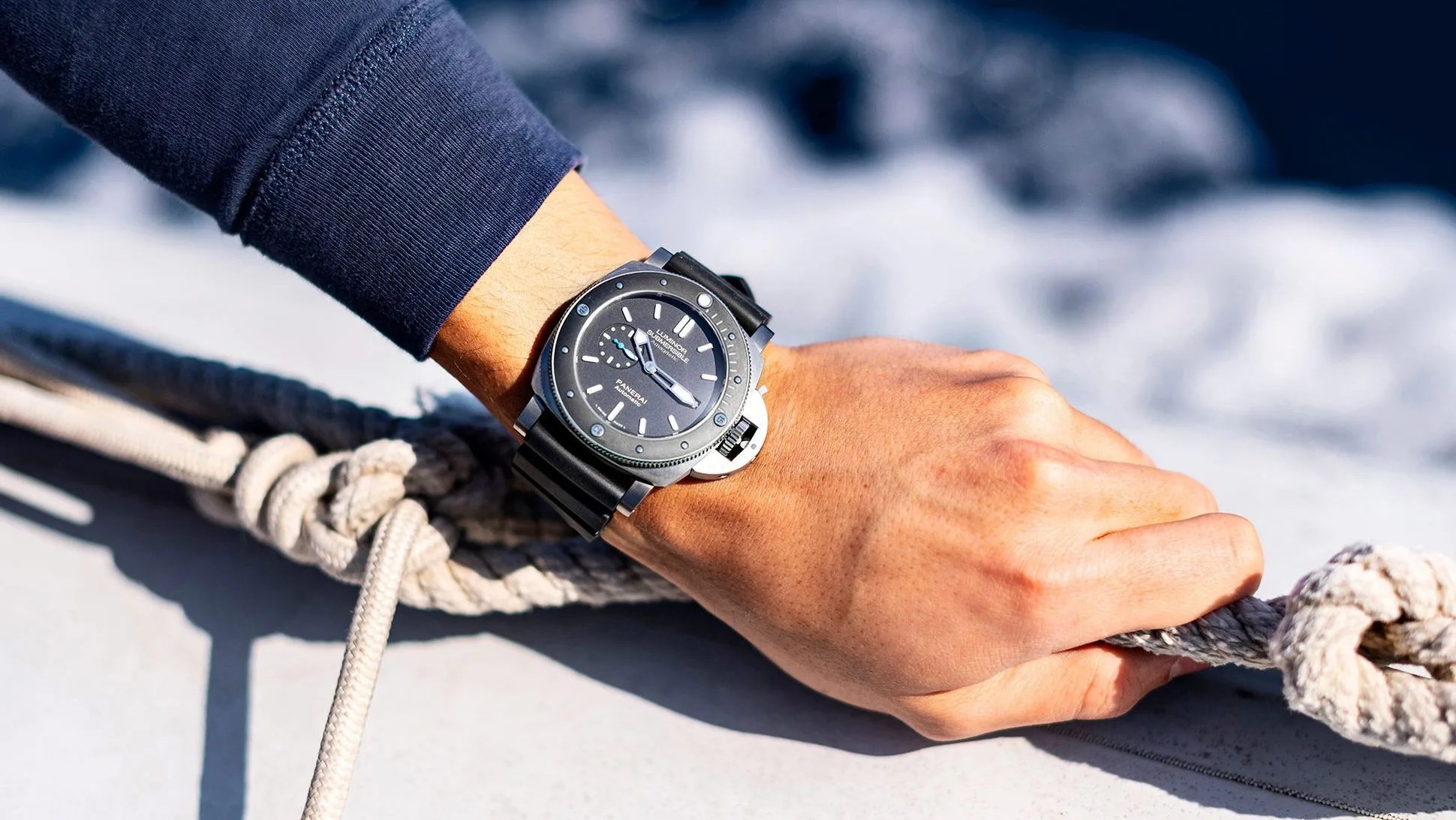 man wearing panerai watch