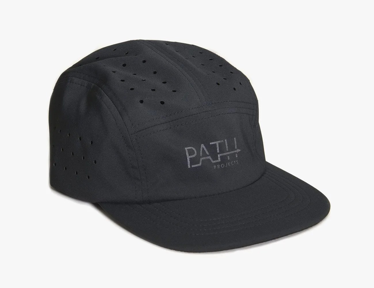 a black running hat