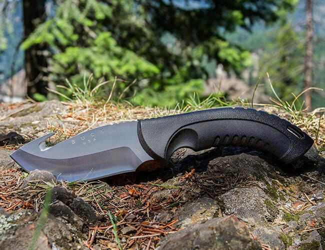a knife on a rock
