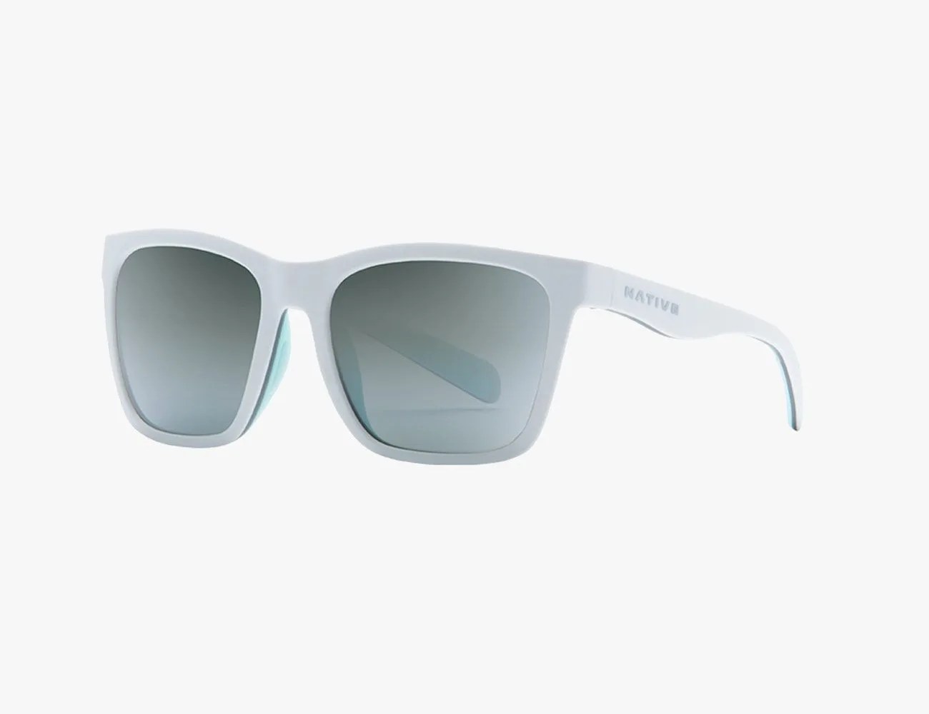 Best-Running-Sunglasses-gear-patrol-Wayfarer-Native-Braiden-Matte-White-Silver-Reflex-Lens