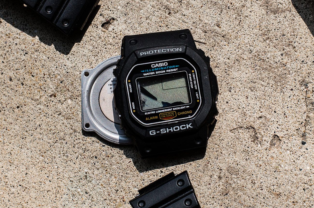 destroyed g shock watch