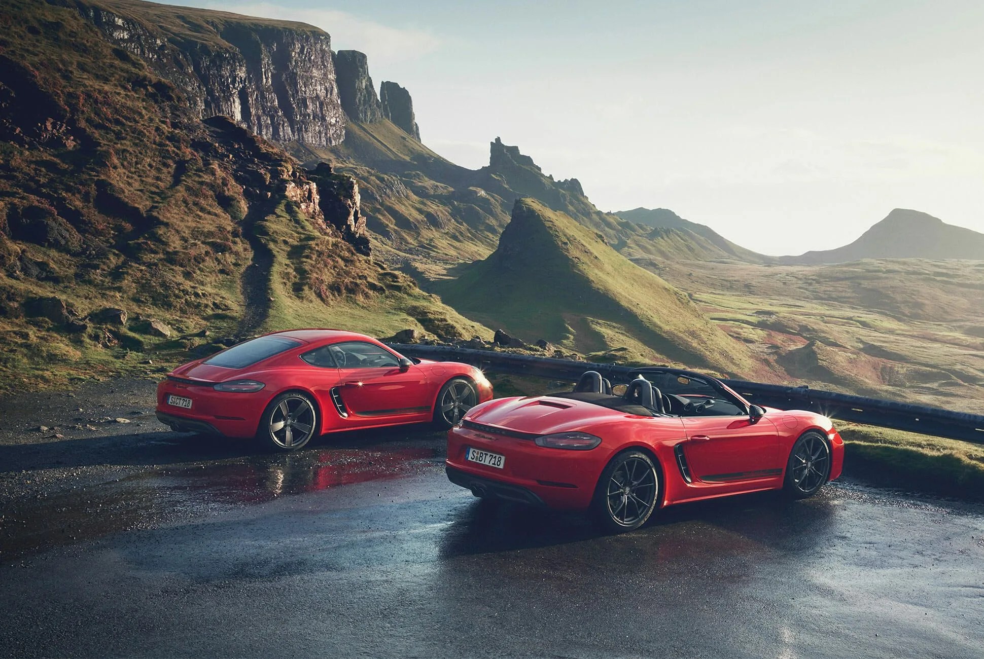 red Porsche sports cars