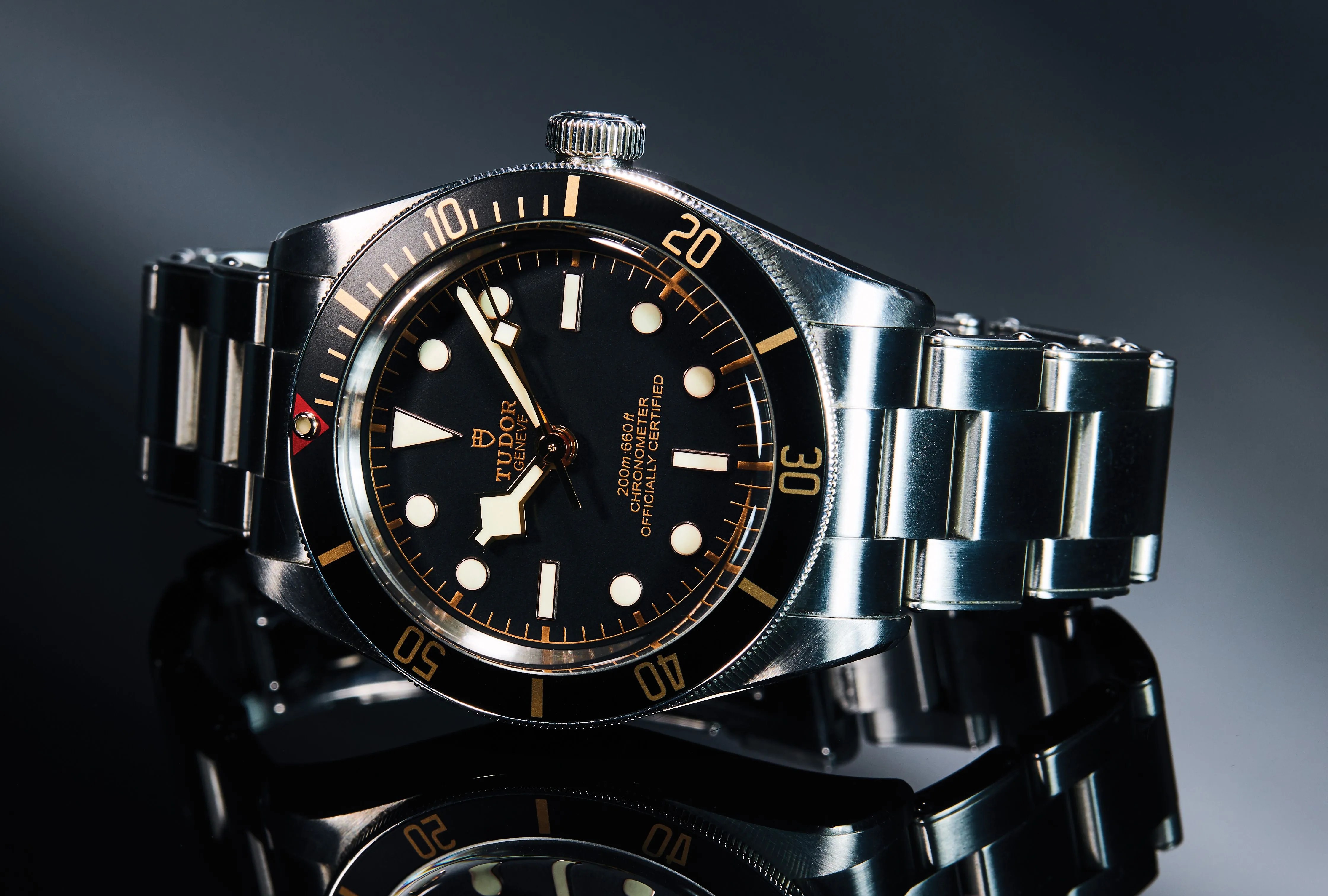 tudor black bay 58 watch with a silver case and bracelet