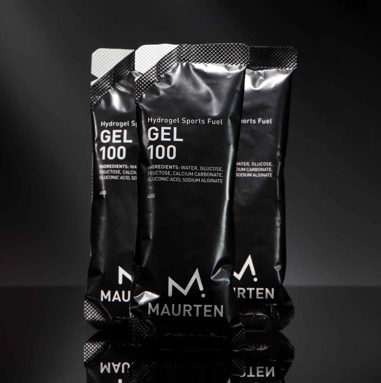 three packs of maurten gel sports fuel