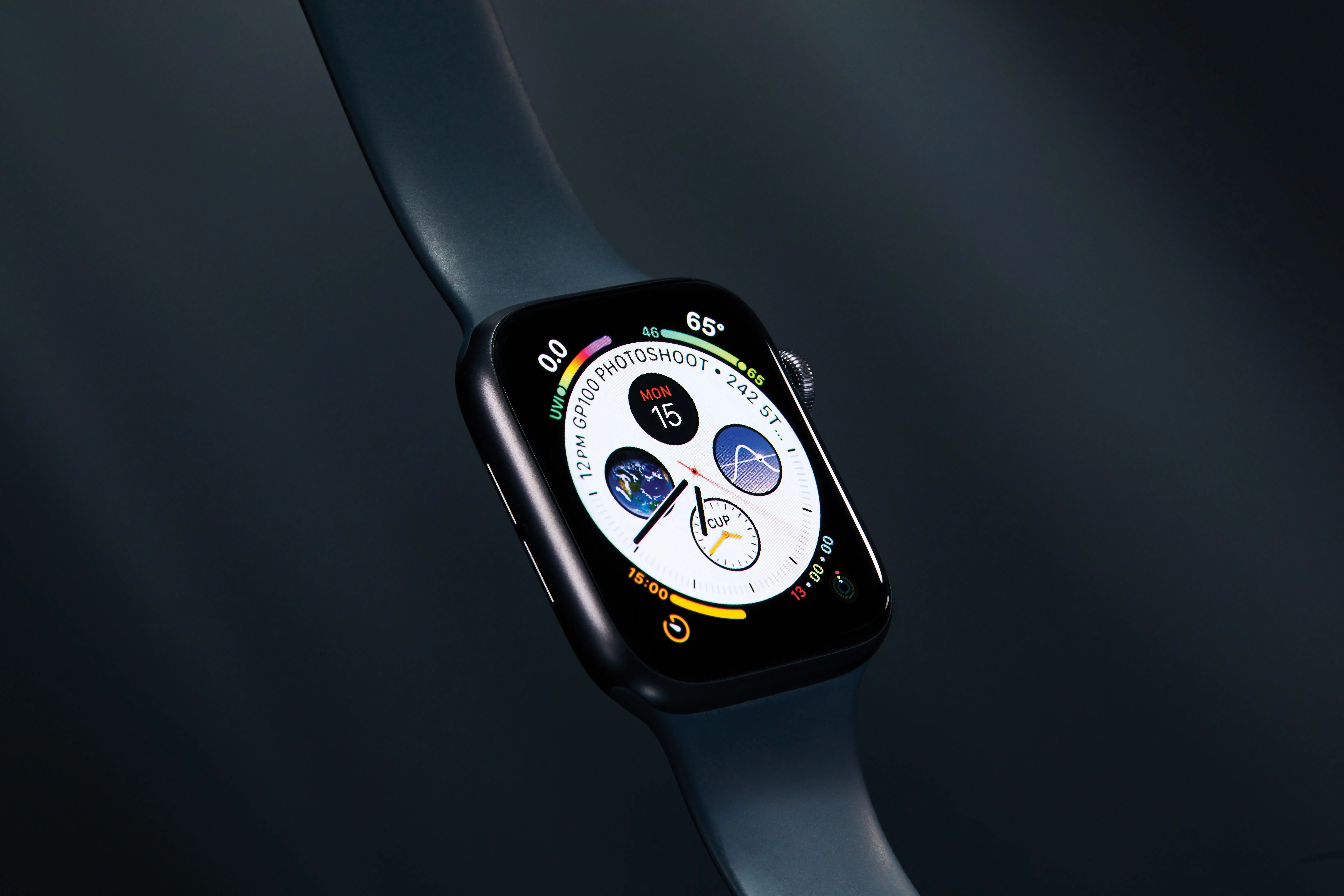 apple watch with screen lit