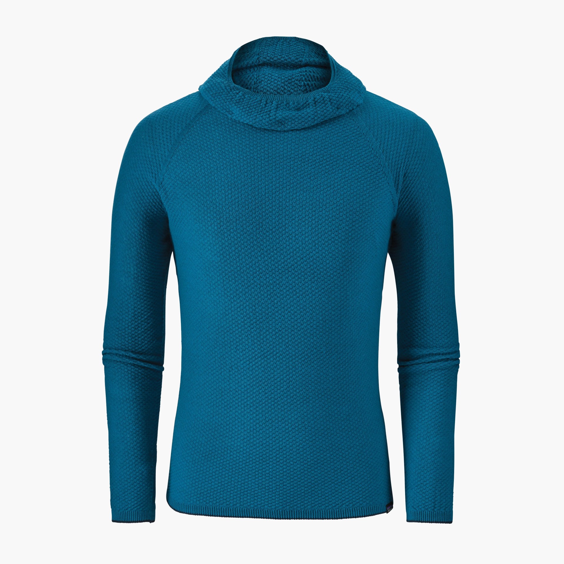 blue patagonia turtleneck shirt