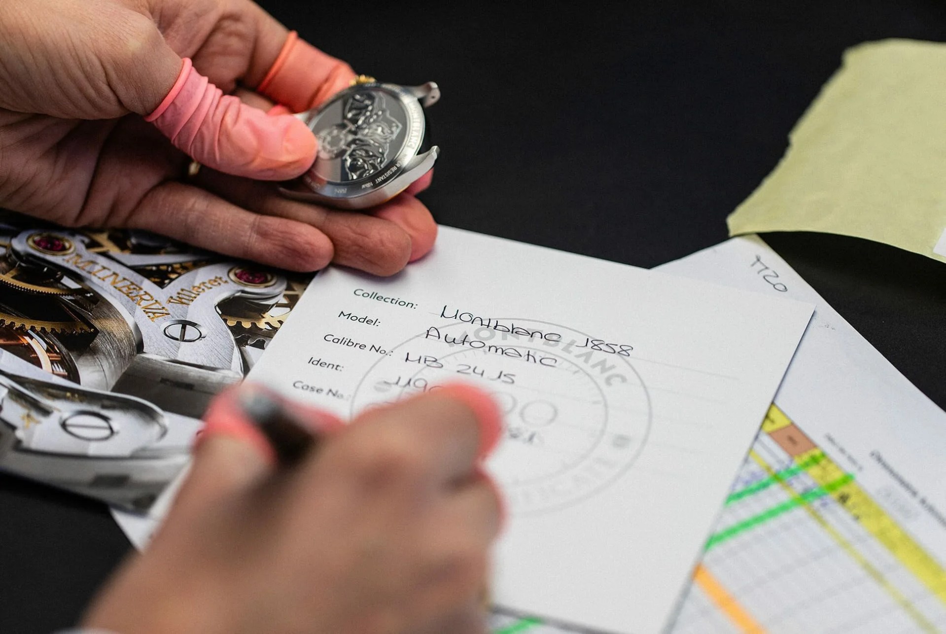 montblanc watch face and certificate