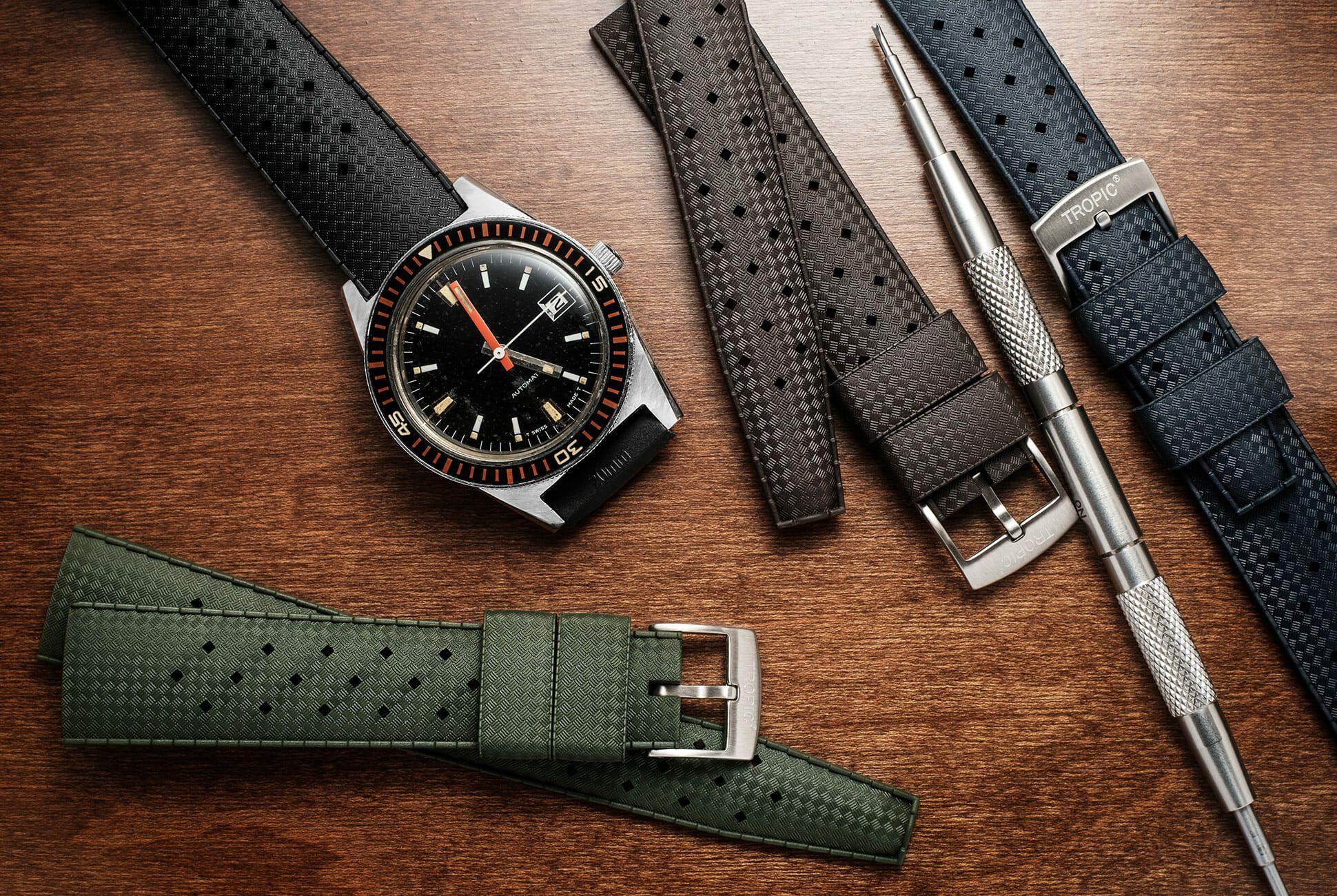 A classic looking modern dive strap
