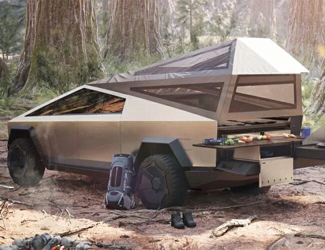 tesla cybertruck camper