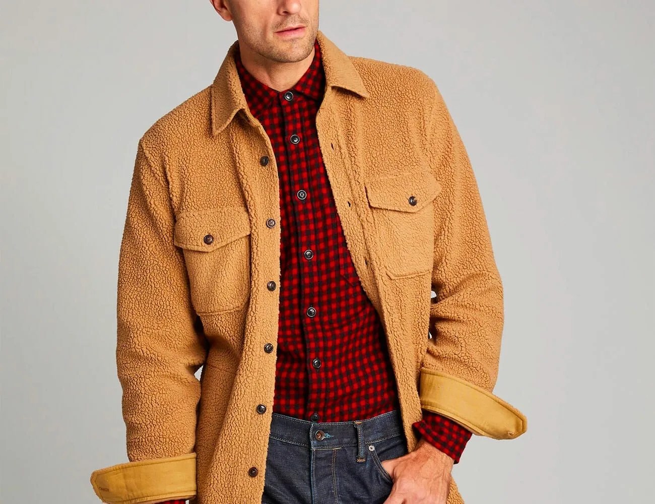 Todd-Snyder–POLARTEC-SHERPA-OVERSHIRT-IN-CAMEL-Gear-Patrol