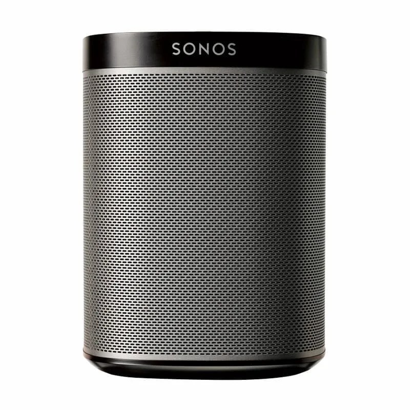 a black sonos play1 speaker