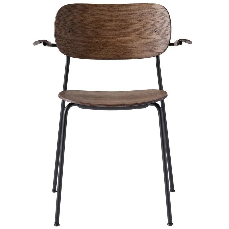 brown arm chair with black frame