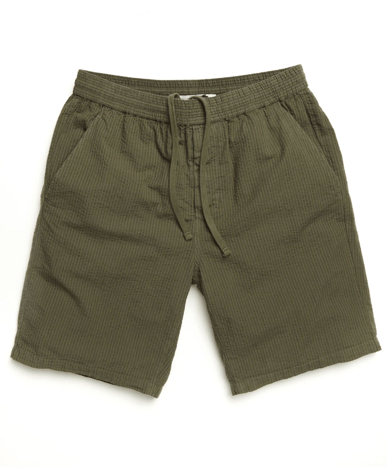 Green Outerknown shorts on a white background.