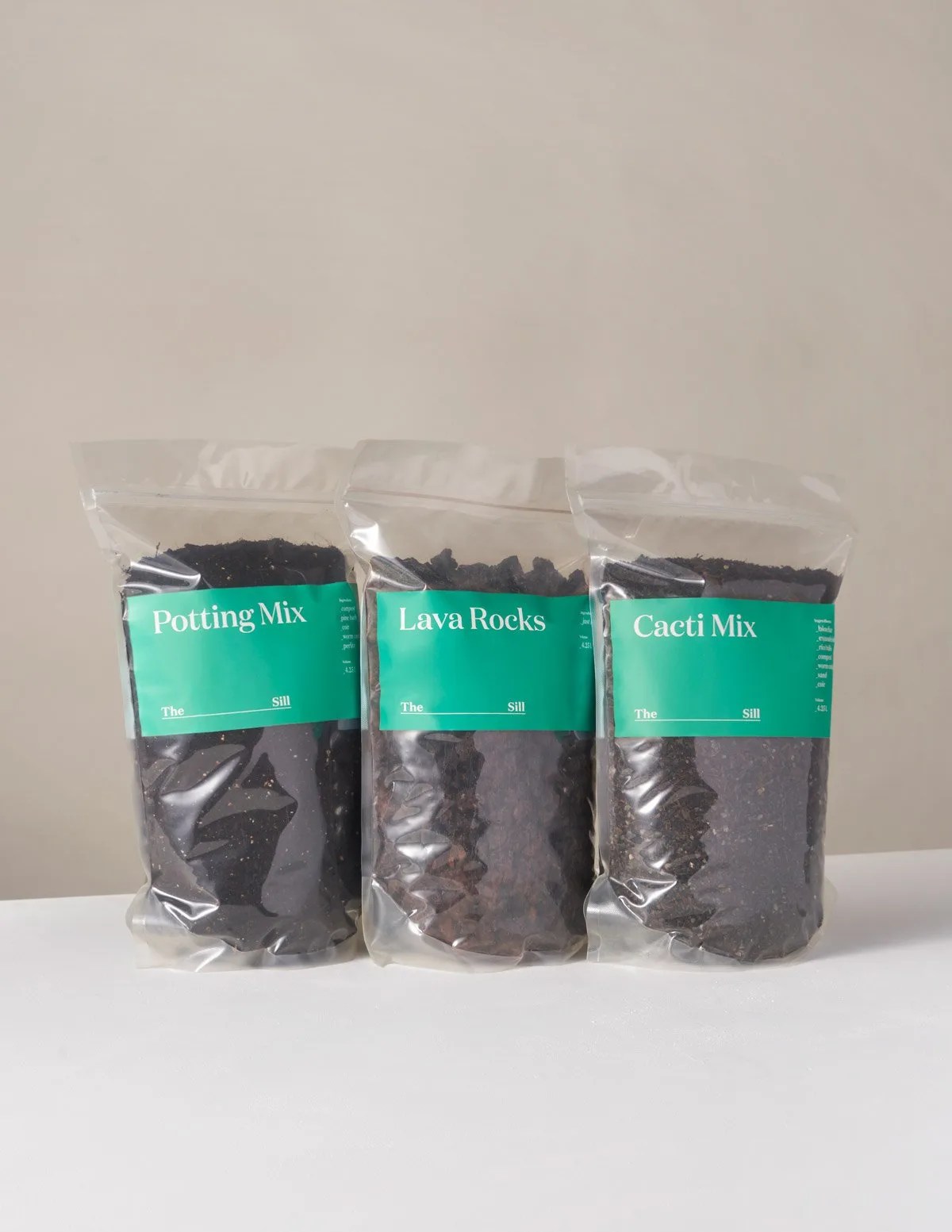 three varieties of soil