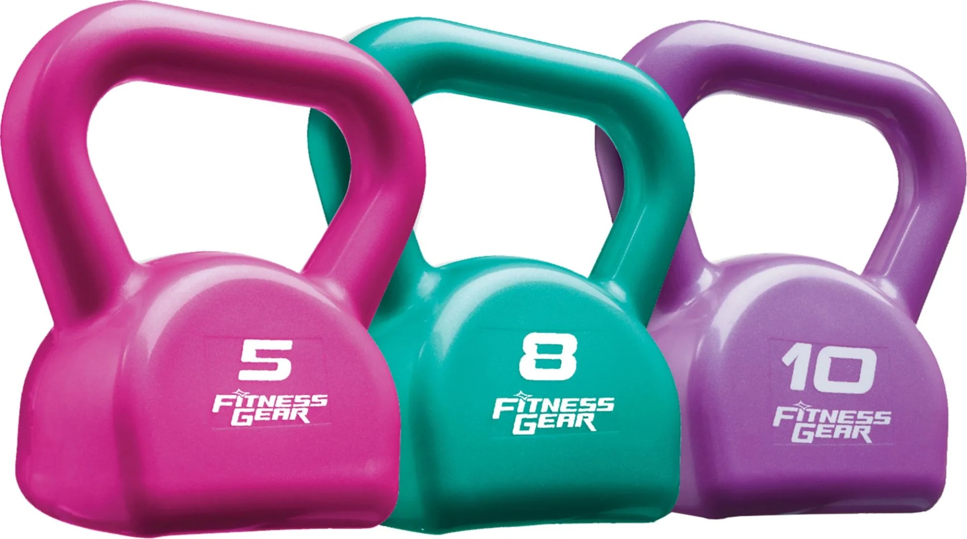 fitness gear 23 lb pvc kettlebell set