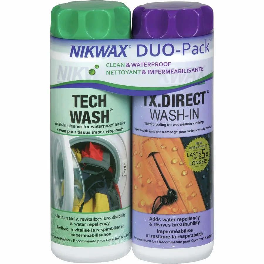 two bottles of detergent for technical fabrics