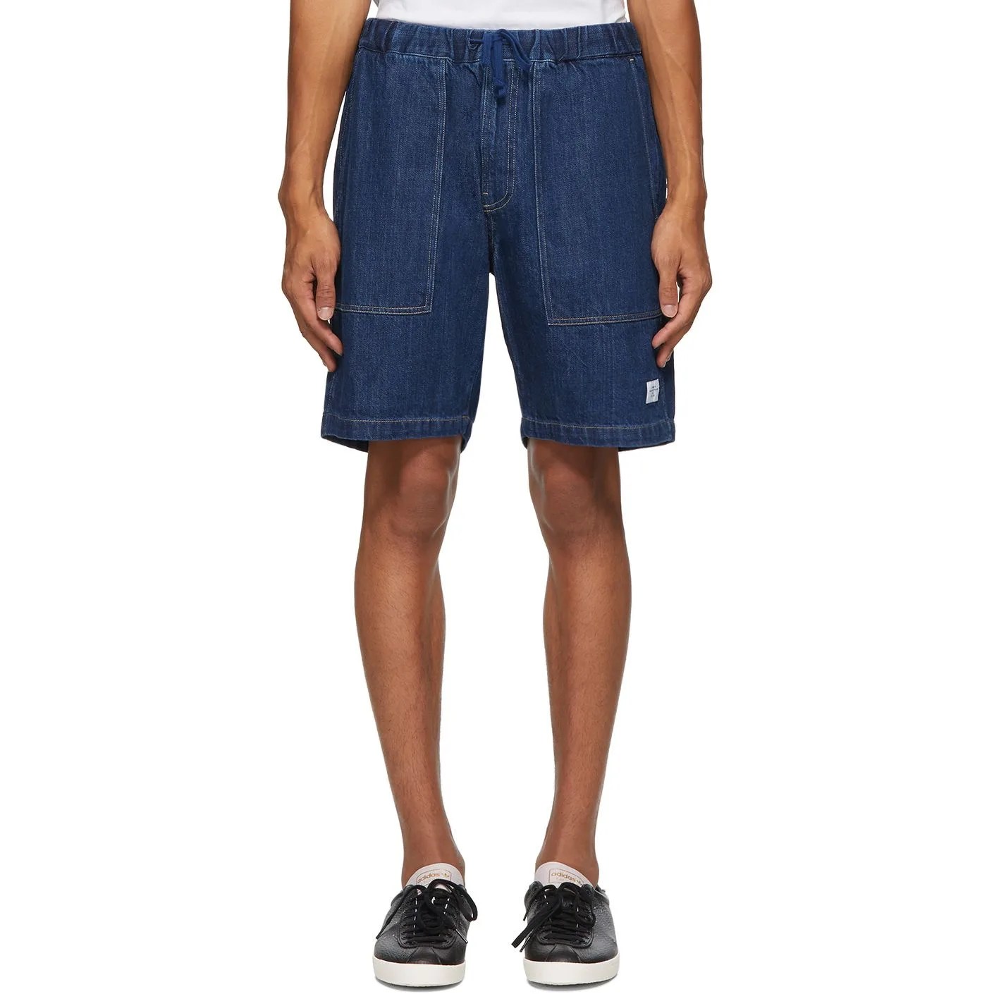 denim shorts on model