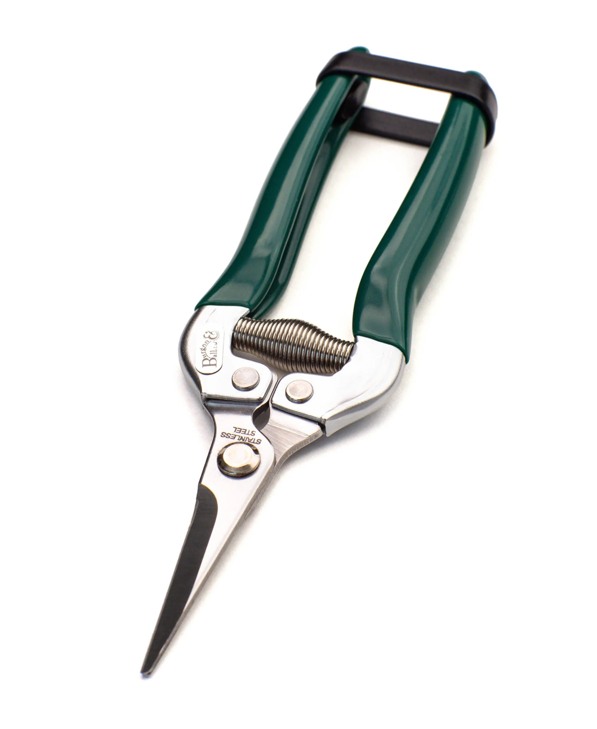 garden pruner with green handle