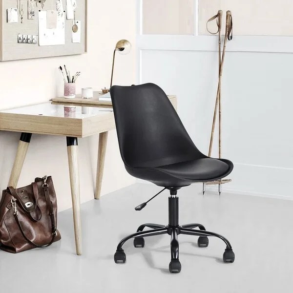 Black Chair beside desk