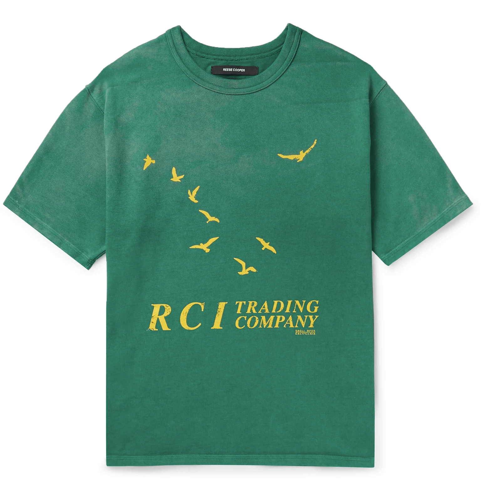 green graphic tee