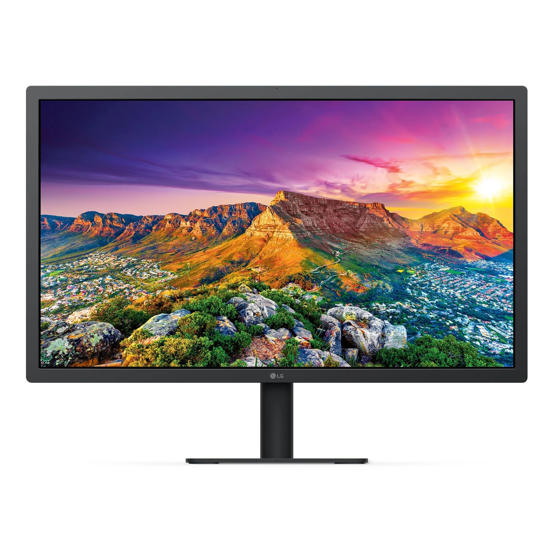 A external computer monitor with black trim.