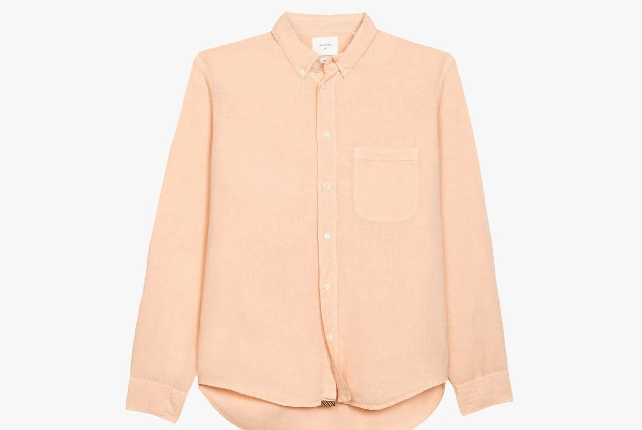 pink orange shirt on white background