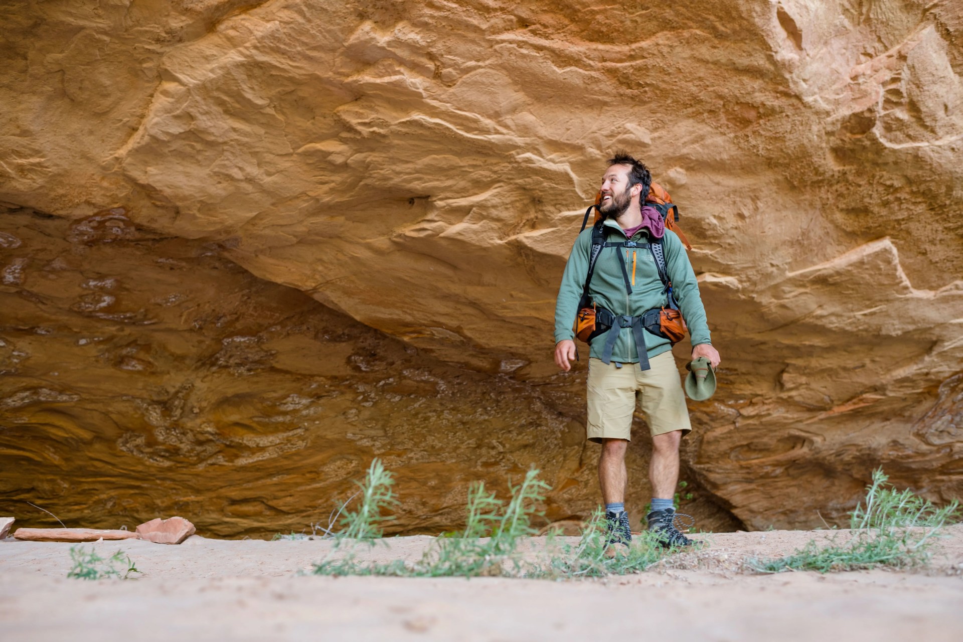 man hiking