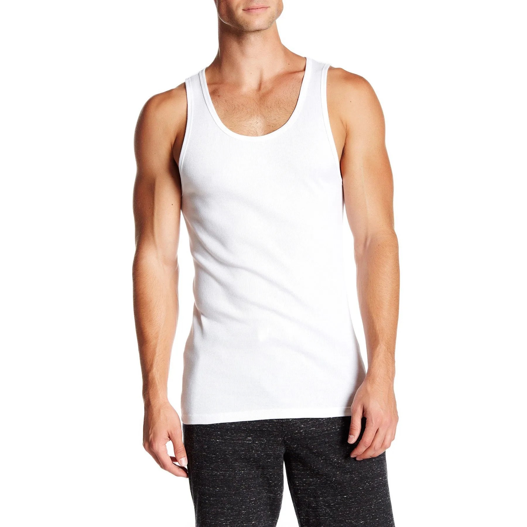 white tank top on model