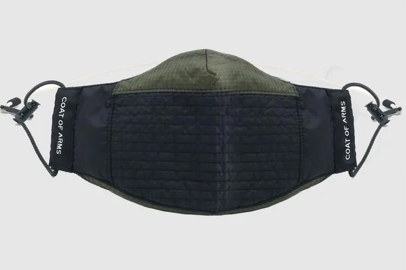 black and olive green face mask