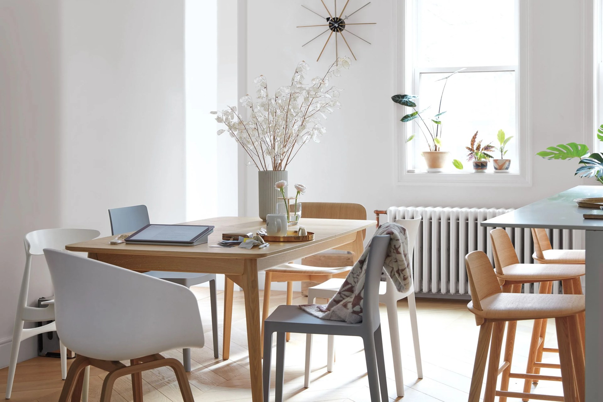 group of chairs around table
