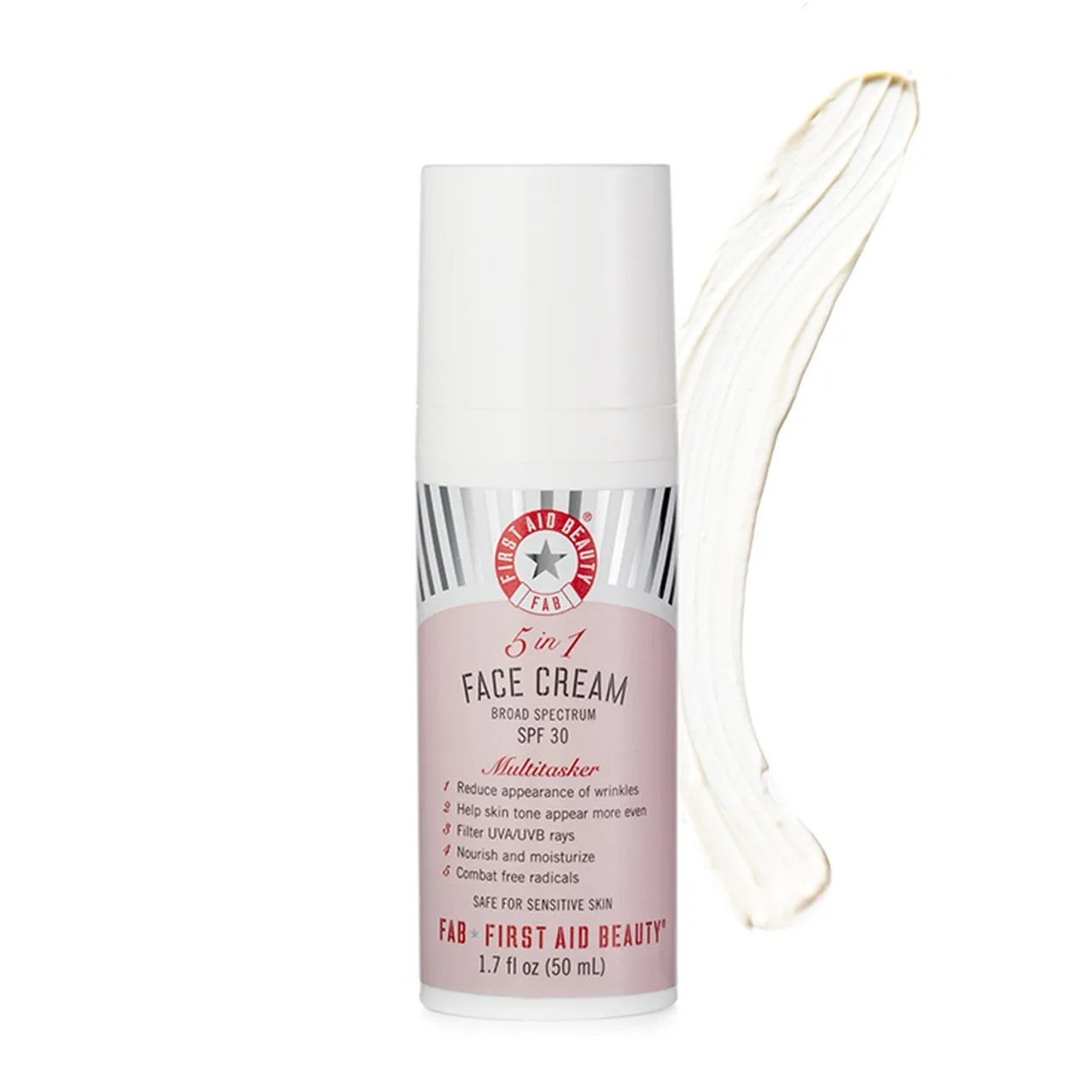 pink bottle of face cream