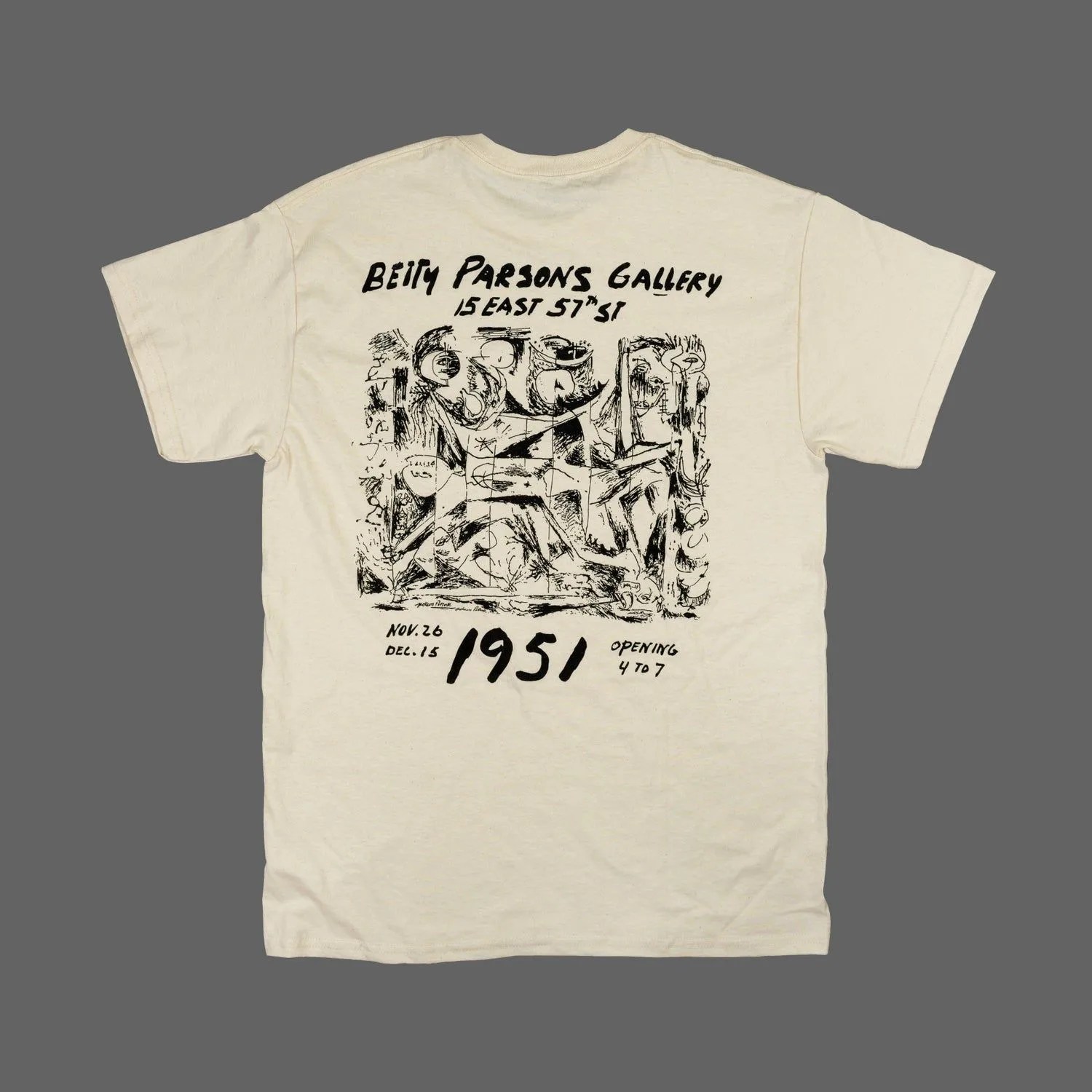 white t shirt with jackson pollock graphics