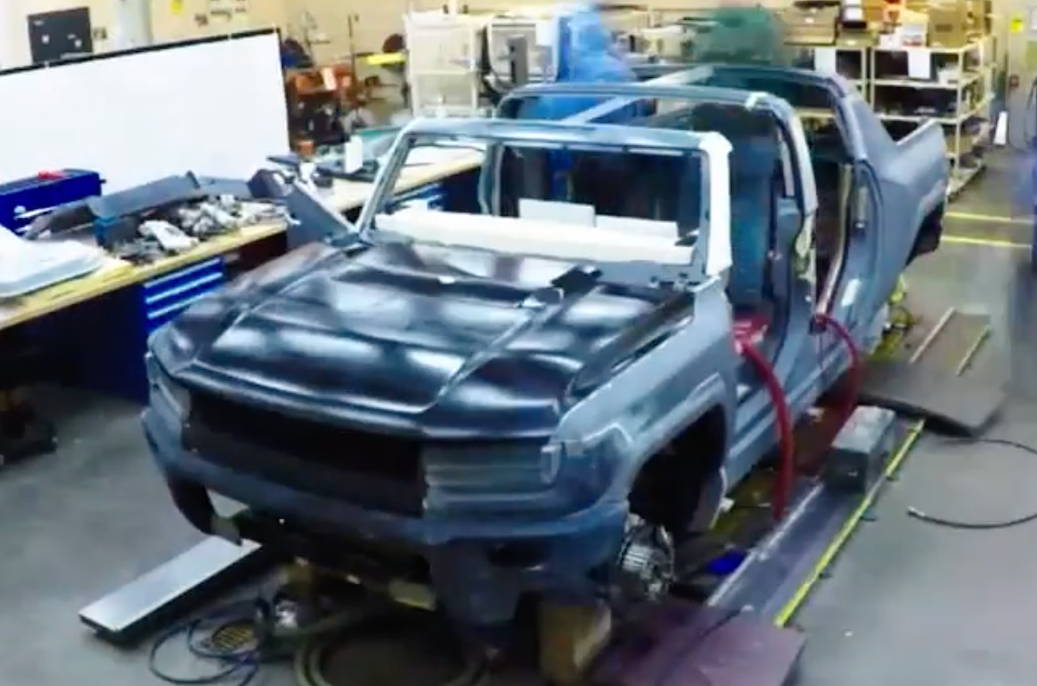 gmc hummer prototype in factory
