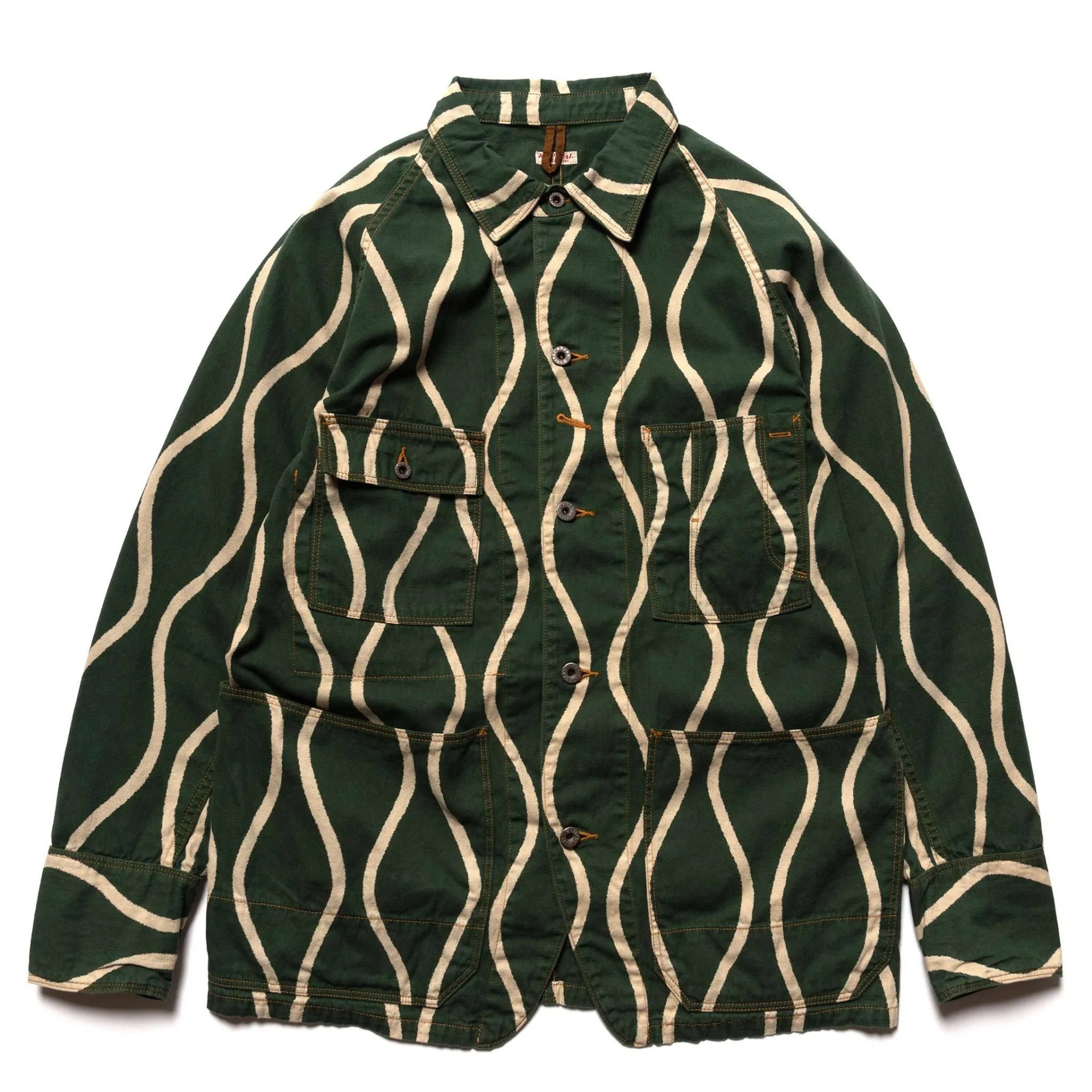 green and white stripe jacket