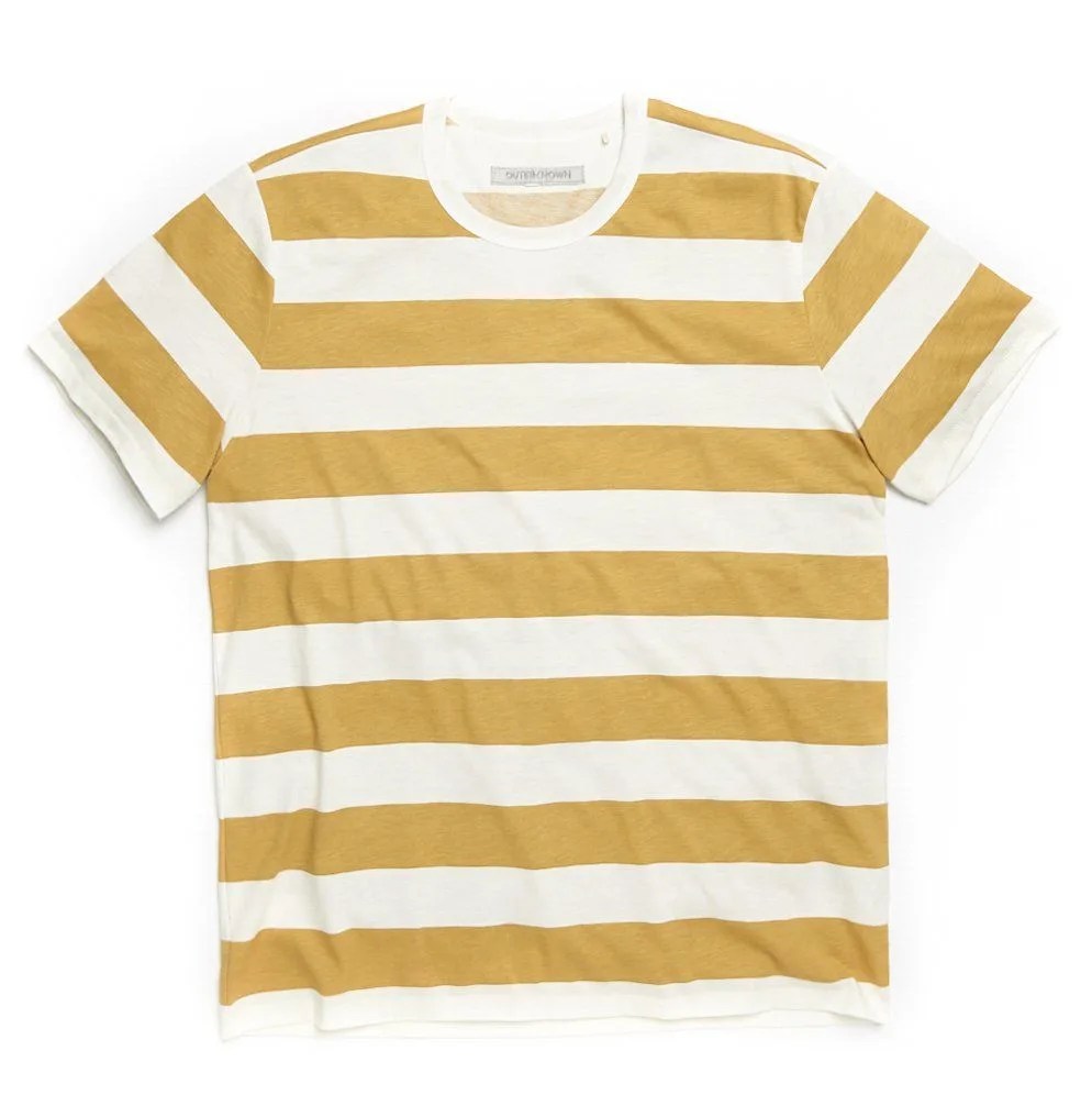 yellow and white stripe t shirt