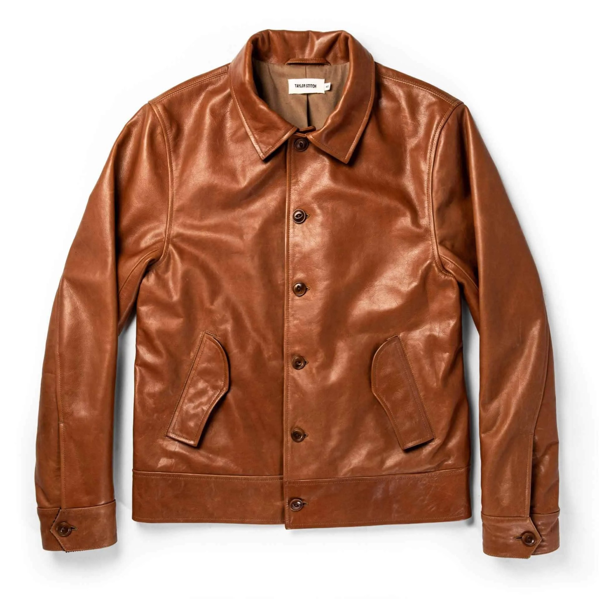 brown leather jacket