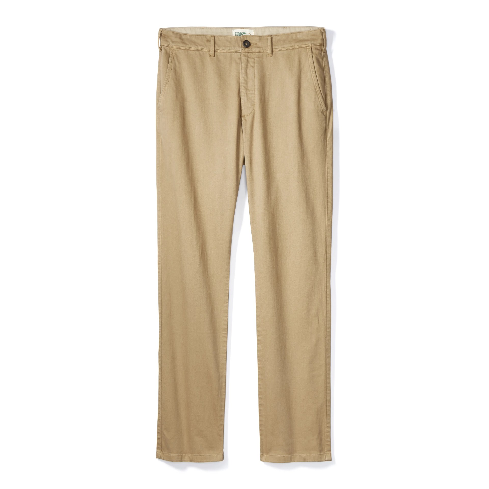 Khakis on a gray background.