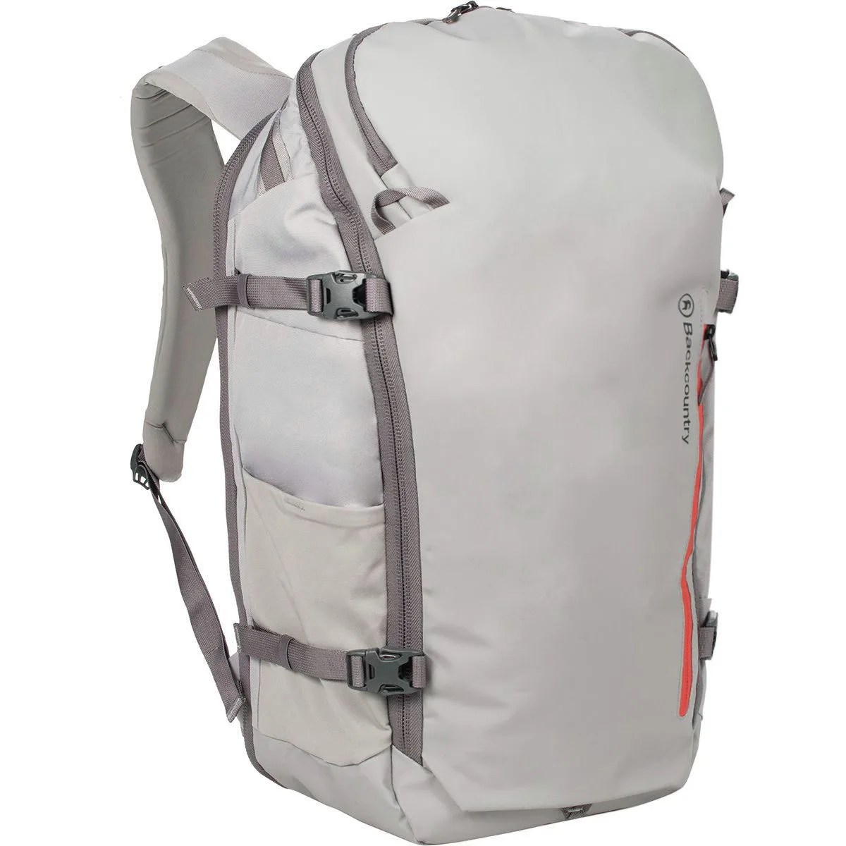 a light gray backpack