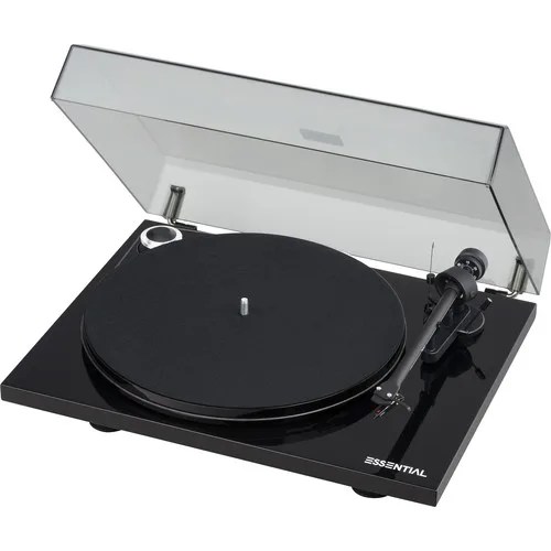 A black Pro-Ject turntable