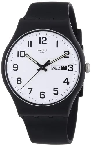 Swatch 1607 Archi-Mix Quartz Silicone Strap, Blue, 19 Casual Watch (Model: SUON708)