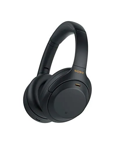 A pair of black Sony 1000xm4 headphones